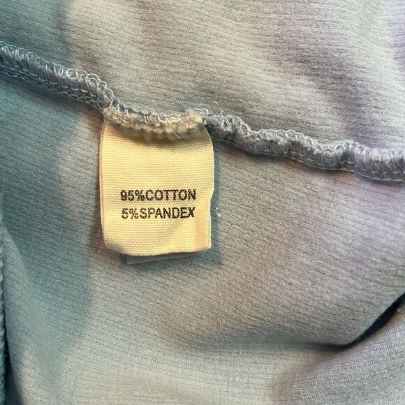 Happy Face Light Blue Ribbed Shirt - Size Medium by Katydid - Picture 8 of 8